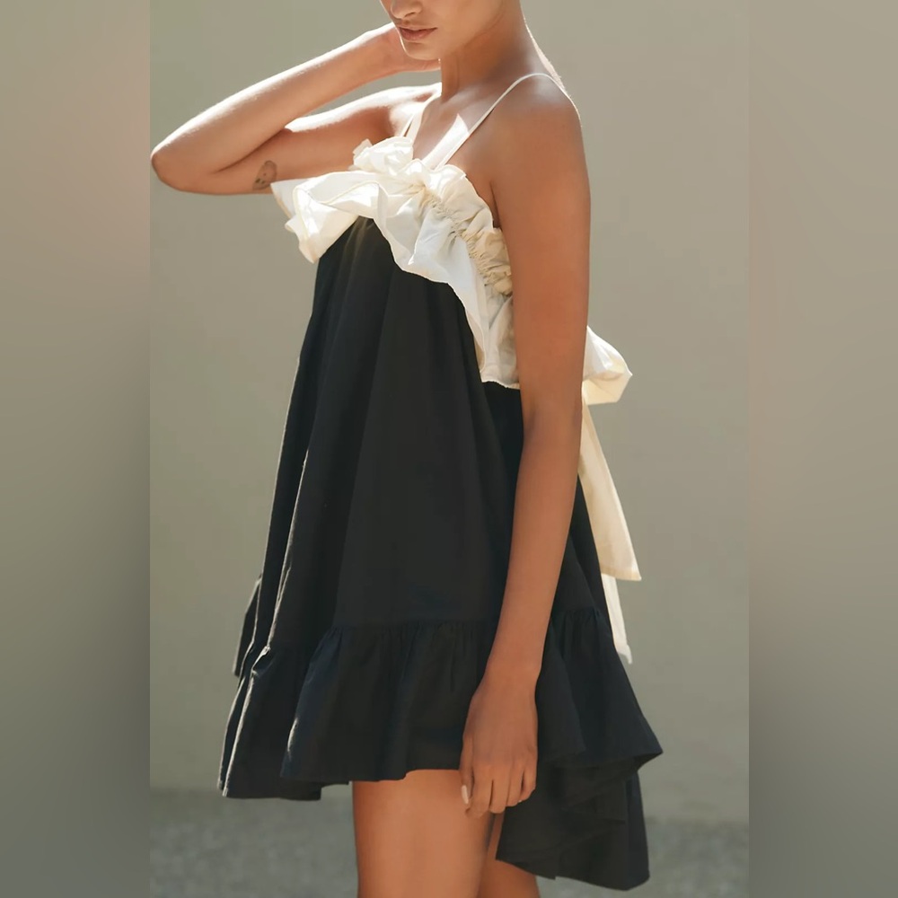 Anthropologie Ruffle Poplin Babydoll Dress - Picture 3 of 11